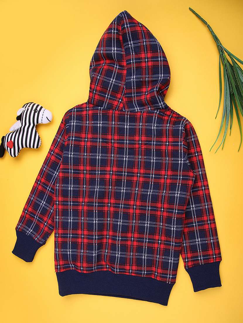 boys checkered long sleeve hooded sweatshirt - 22170950 -  Standard Image - 1