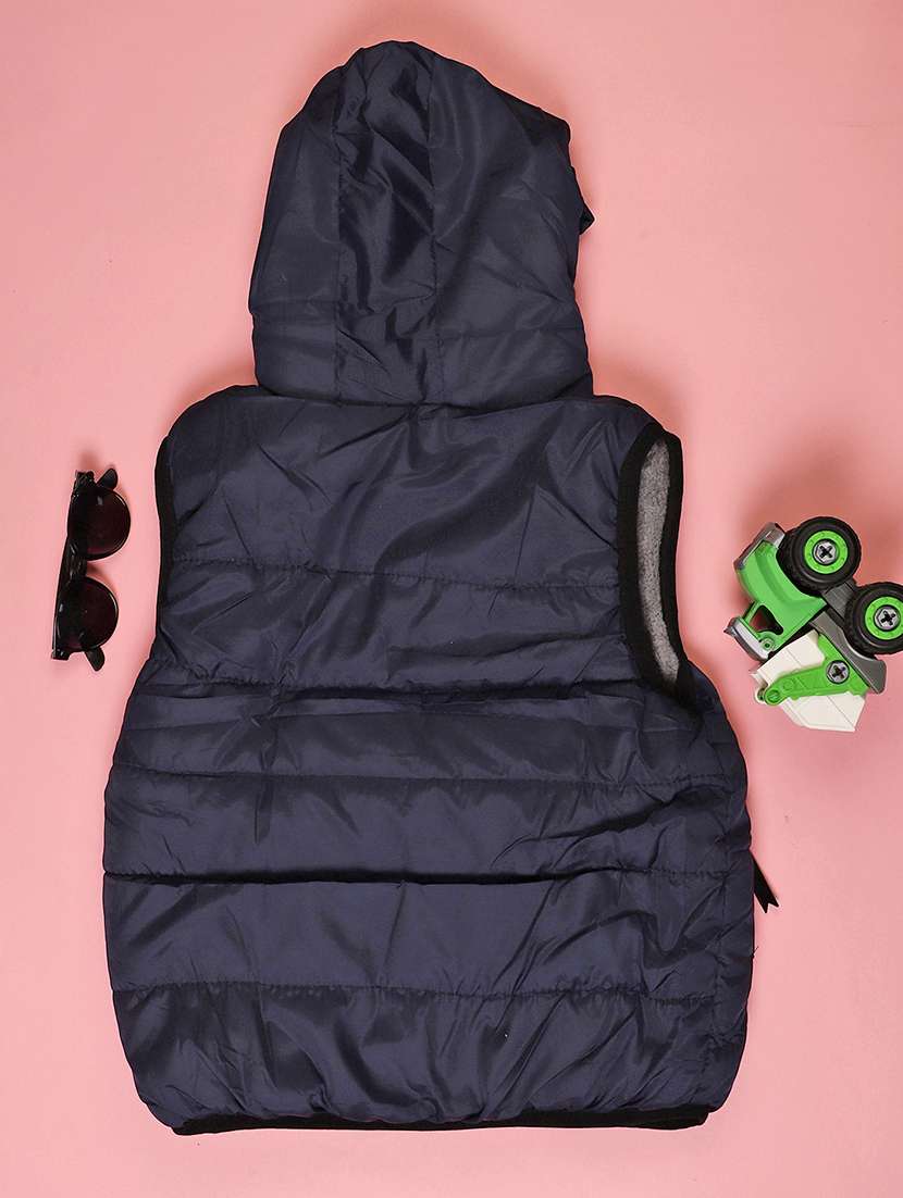 girls solid sleeveless hooded quilted jacket - 22170952 -  Standard Image - 1