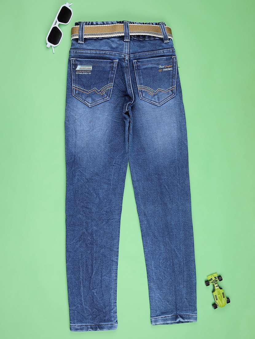 boys solid mid rise slim fit jean - 22170964 -  Standard Image - 1