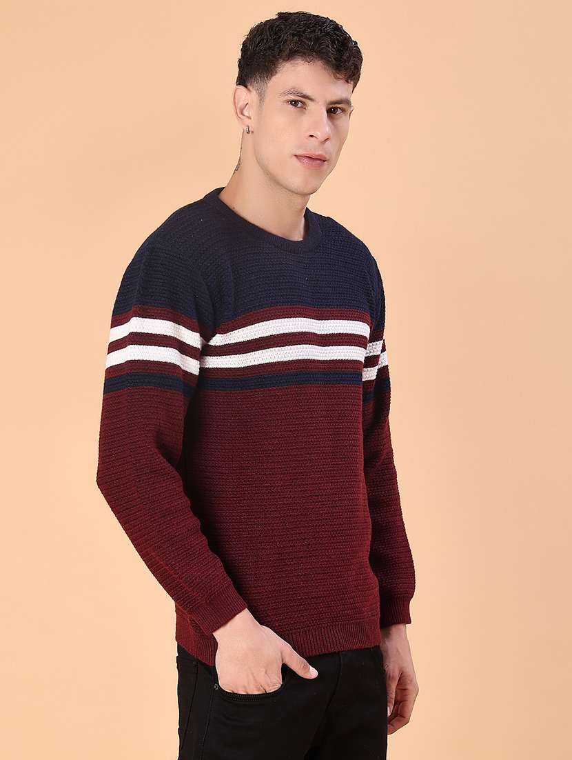 men striped long sleeve regular fit pullover  - 22170971 -  Standard Image - 1