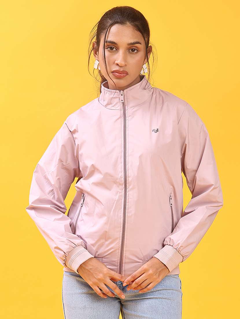 women solid long sleeve windcheater jacket - 22170983 -  Standard Image - 1