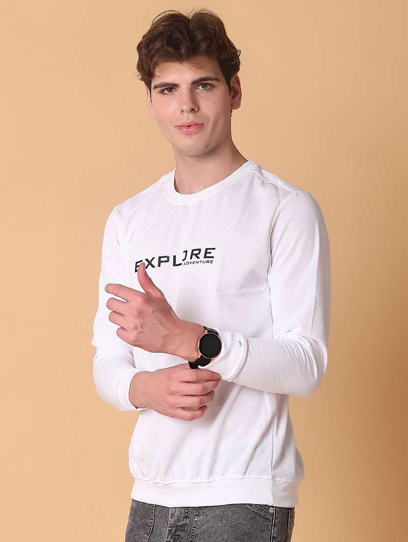 men chest print long sleeve regular fit sweatshirt - 22170984 -  Standard Image - 1