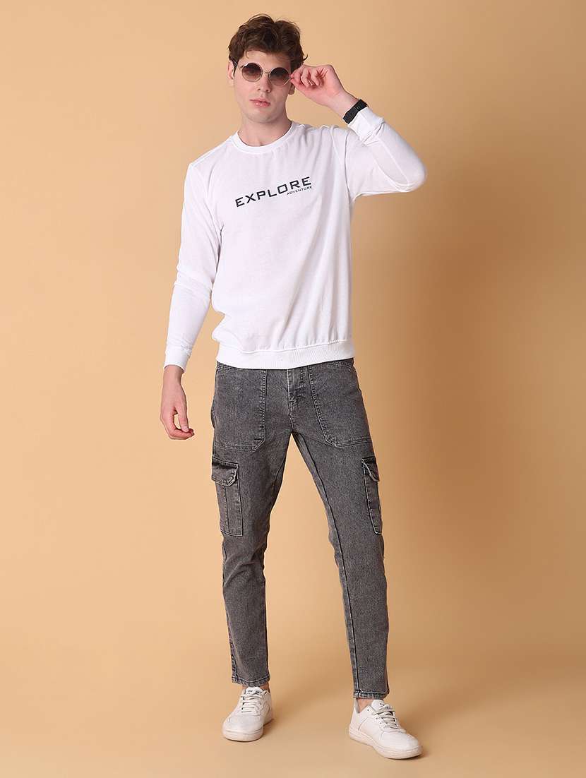 men chest print long sleeve regular fit sweatshirt - 22170984 -  Standard Image - 4