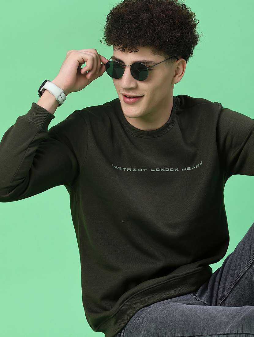 men chest print long sleeve regular fit sweatshirt - 22170988 -  Standard Image - 1