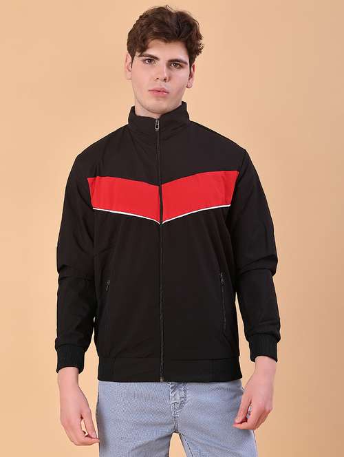 men color block long sleeve lightweight bomber jacket - 22170996 -  Standard Image - 0