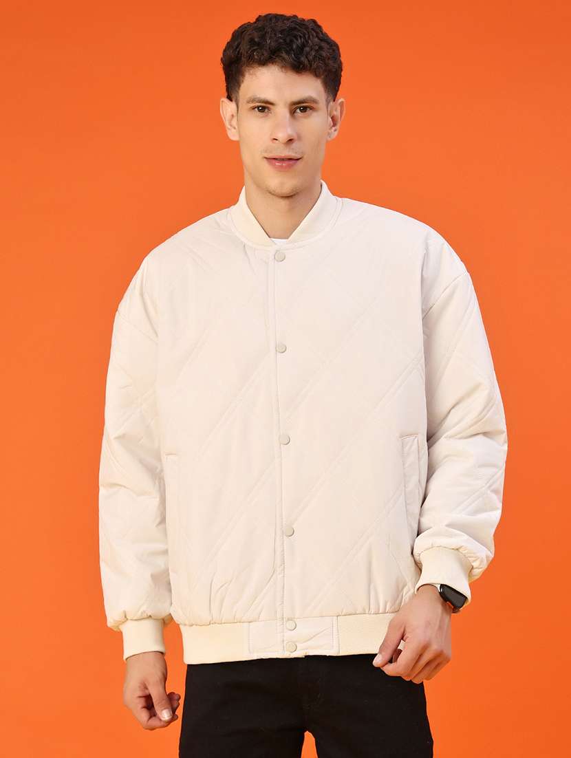 men solid long sleeve bomber jacket - 22171005 -  Standard Image - 1