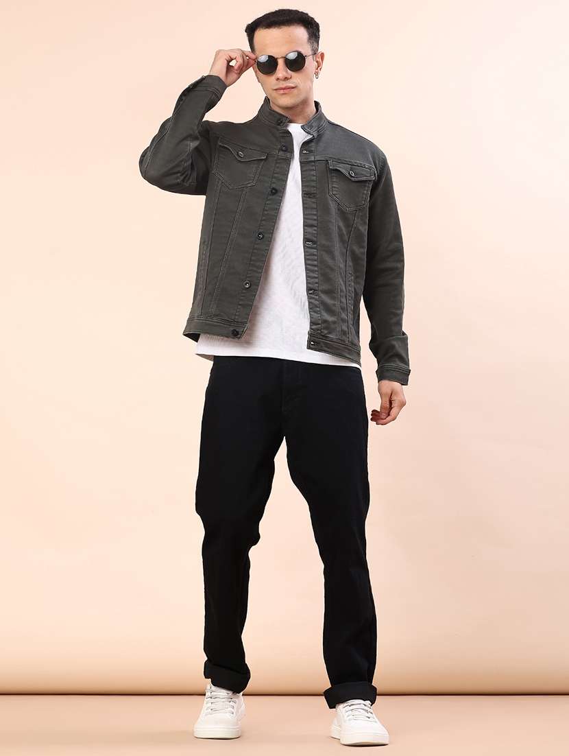 men solid long sleeve denim jacket - 22171043 -  Standard Image - 4