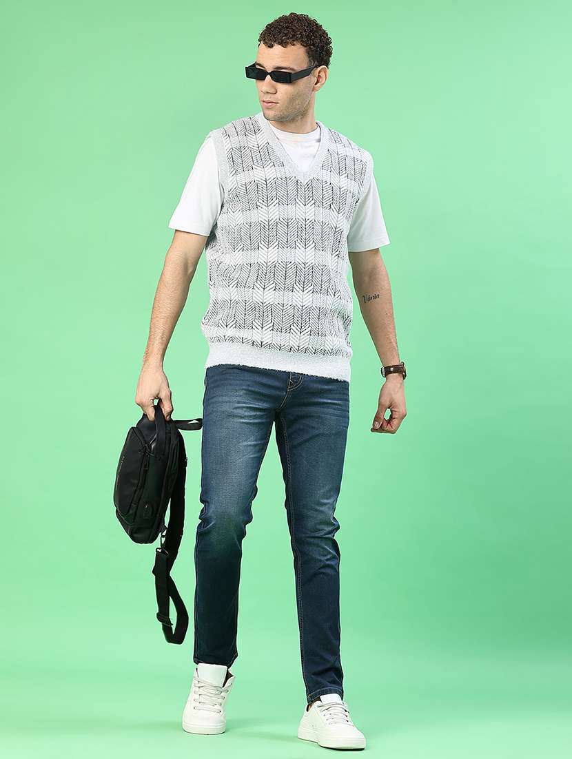 men self design sleeveless regular fit pullover  - 22171072 -  Standard Image - 4