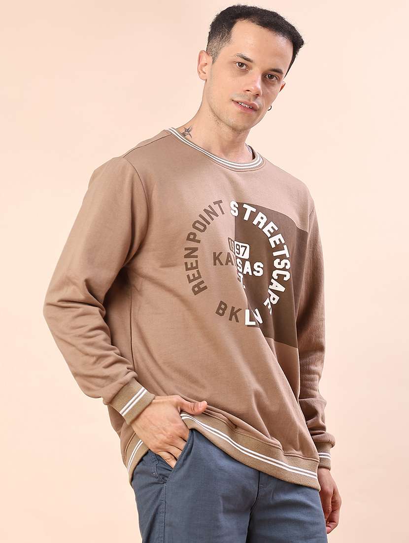 men front print long sleeve regular fit sweatshirt - 22171090 -  Standard Image - 1