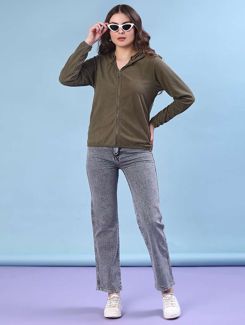 women plain long sleeve hooded sweatshirt - 22171141 -  Standard Image - 4