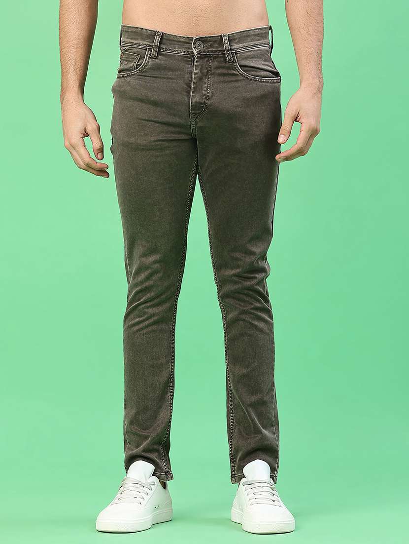 men plain mid rise full length jeans - 22171171 -  Standard Image - 1