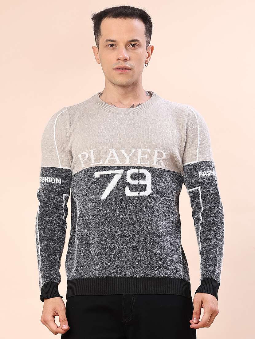 Men Self Design Long Sleeve Regular Fit Pullover - 22171184 -  Standard Image - 1