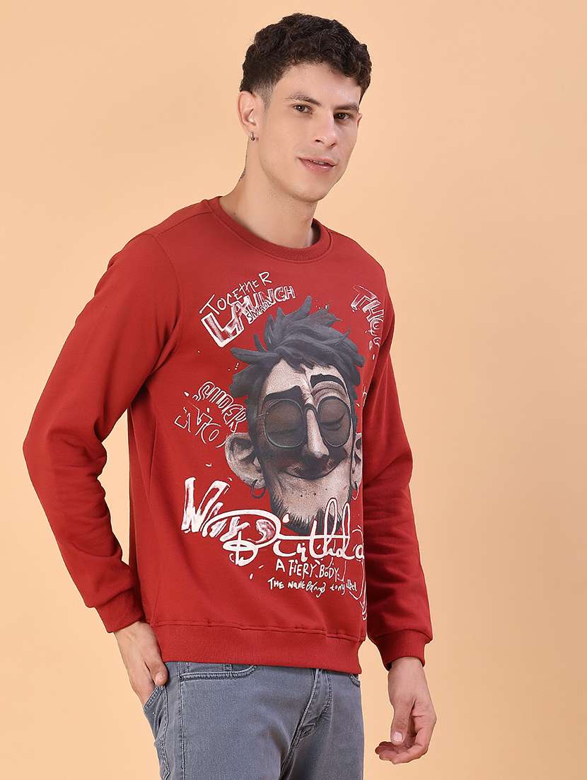 men front print long sleeve regular fit sweatshirt - 22171194 -  Standard Image - 1