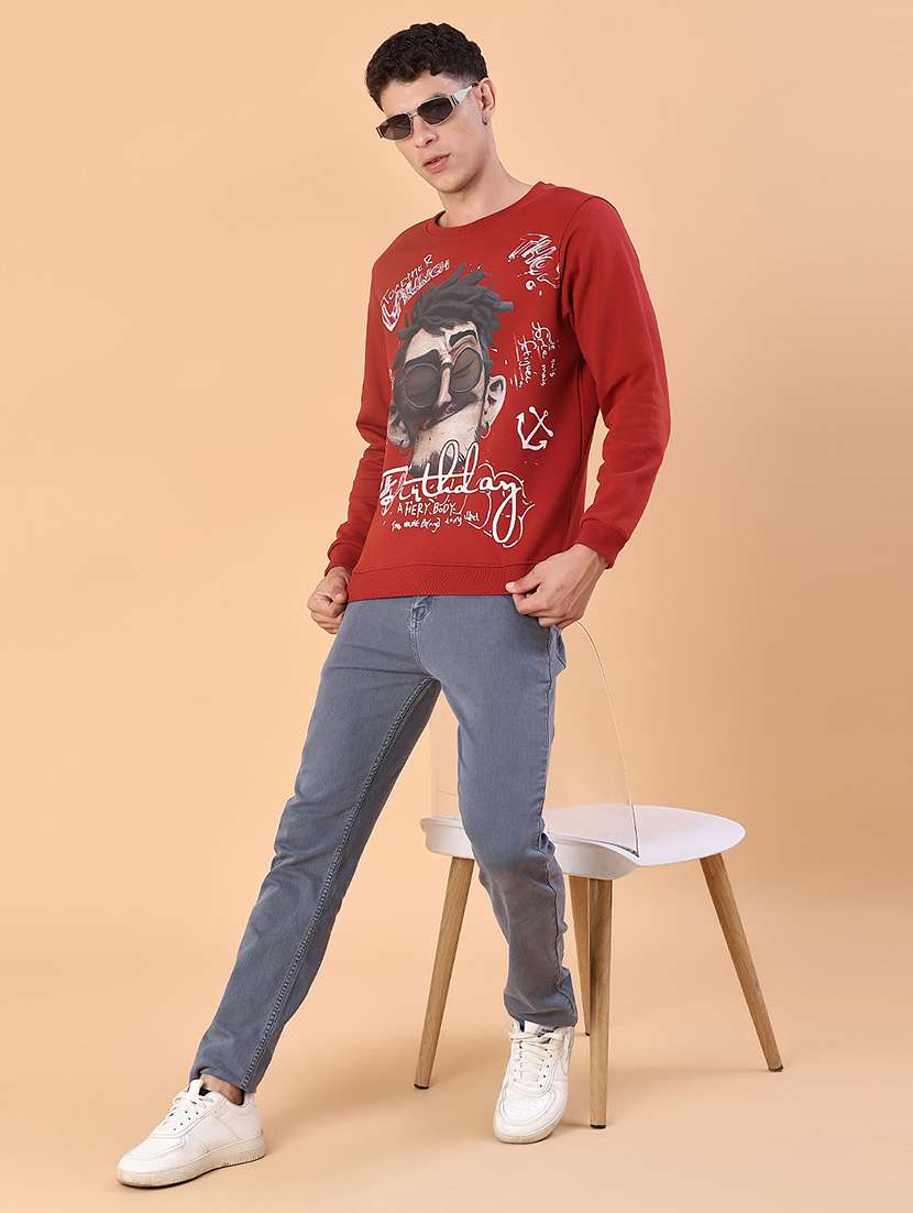 men front print long sleeve regular fit sweatshirt - 22171194 -  Standard Image - 4