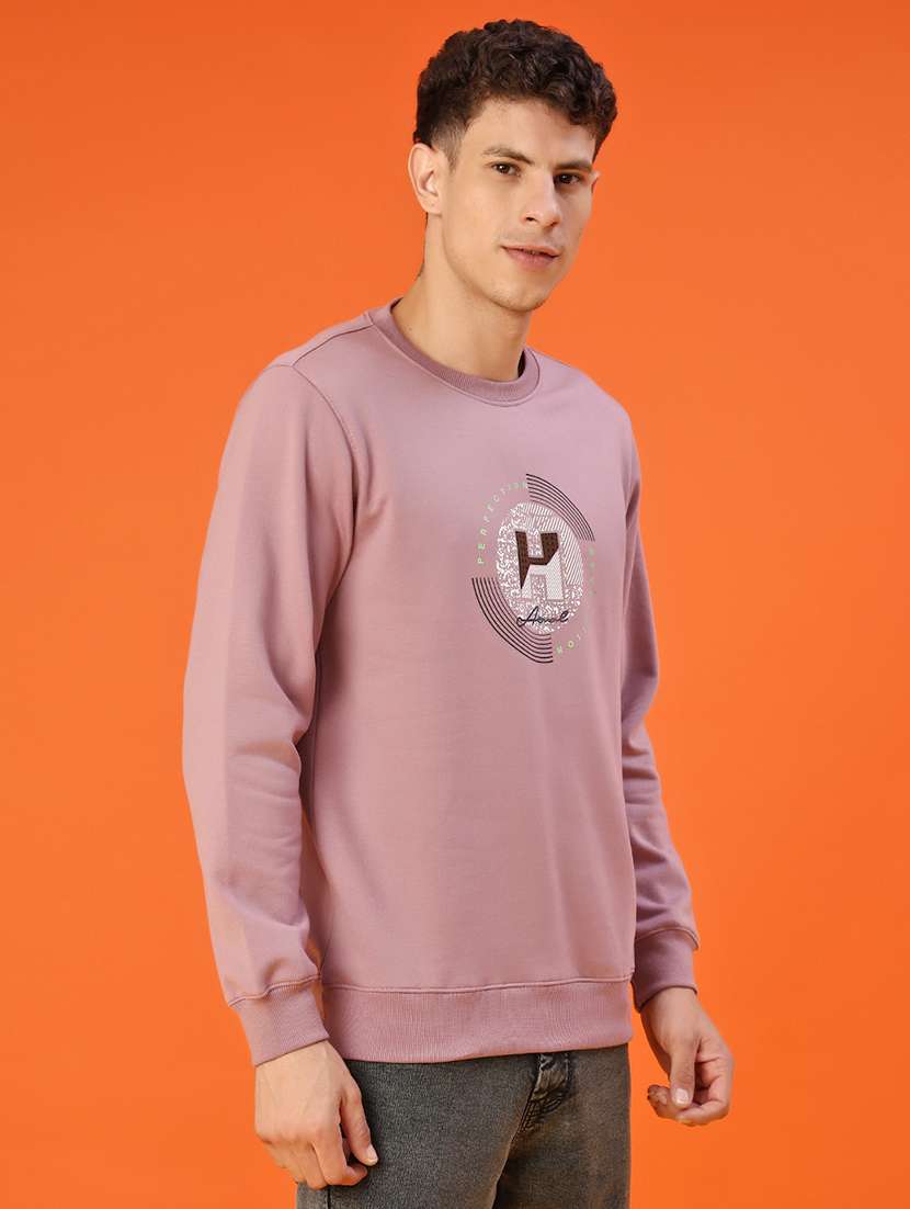 men chest print long sleeve regular fit sweatshirt - 22171195 -  Standard Image - 1