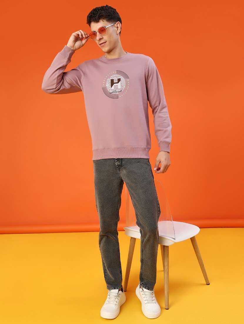 men chest print long sleeve regular fit sweatshirt - 22171195 -  Standard Image - 4