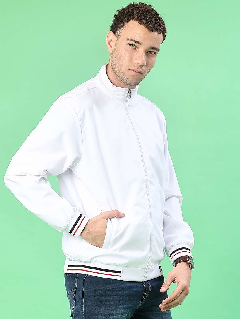 men solid long sleeve lightweight bomber jacket - 22171202 -  Standard Image - 1