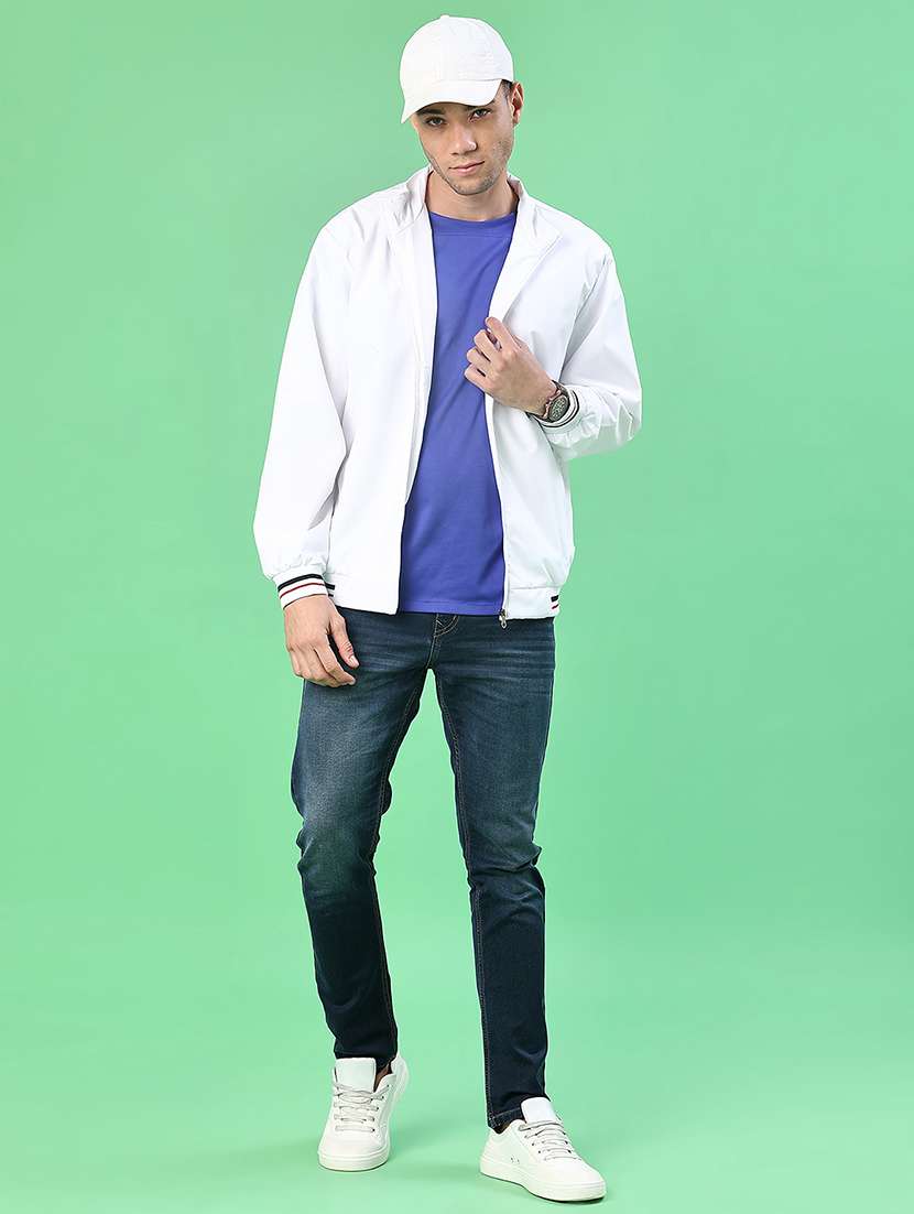 men solid long sleeve lightweight bomber jacket - 22171202 -  Standard Image - 4