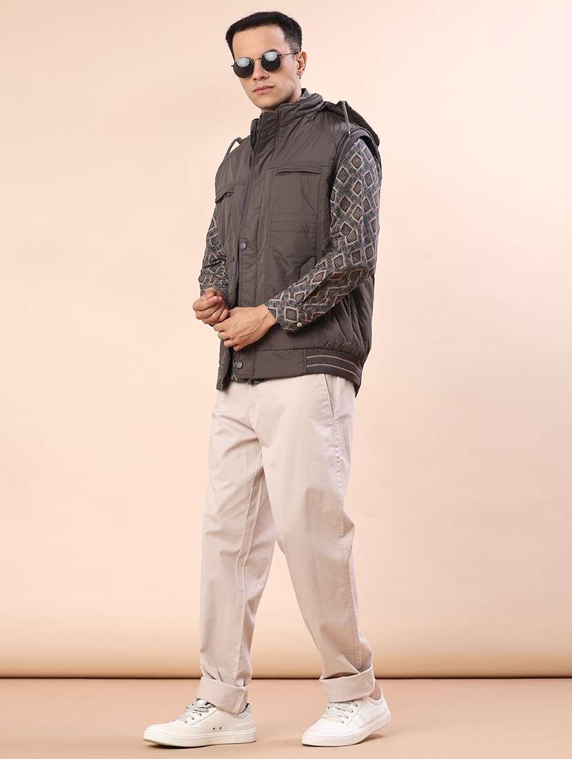 men solid sleeveless lightweight bomber jacket - 22171210 -  Standard Image - 4