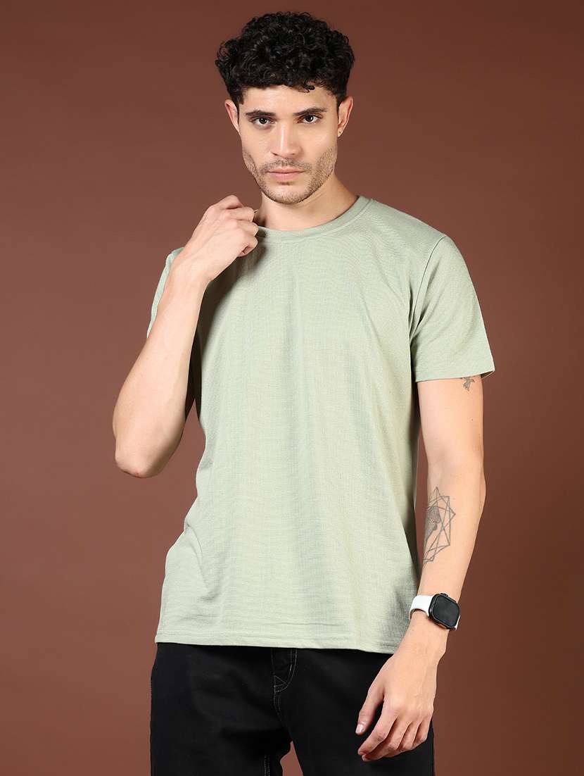 men solid round neck regualr fit t-shirt - 22171224 -  Standard Image - 1