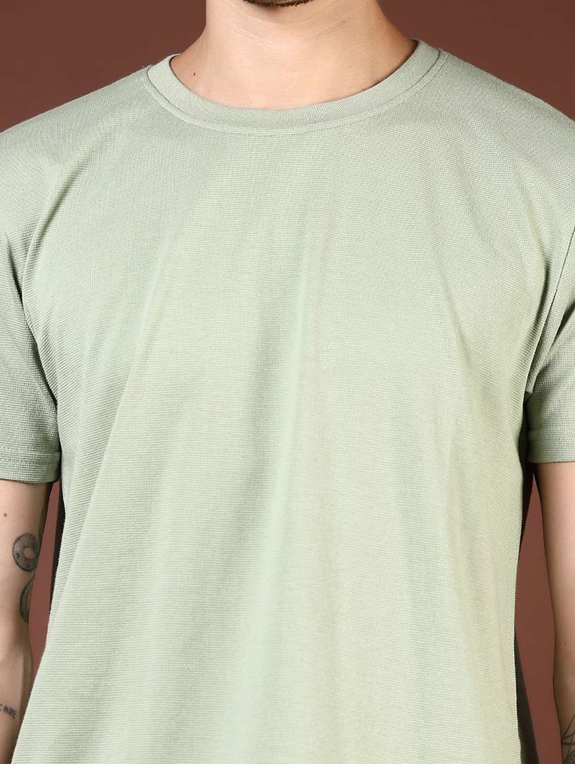 men solid round neck regualr fit t-shirt - 22171224 -  Standard Image - 4