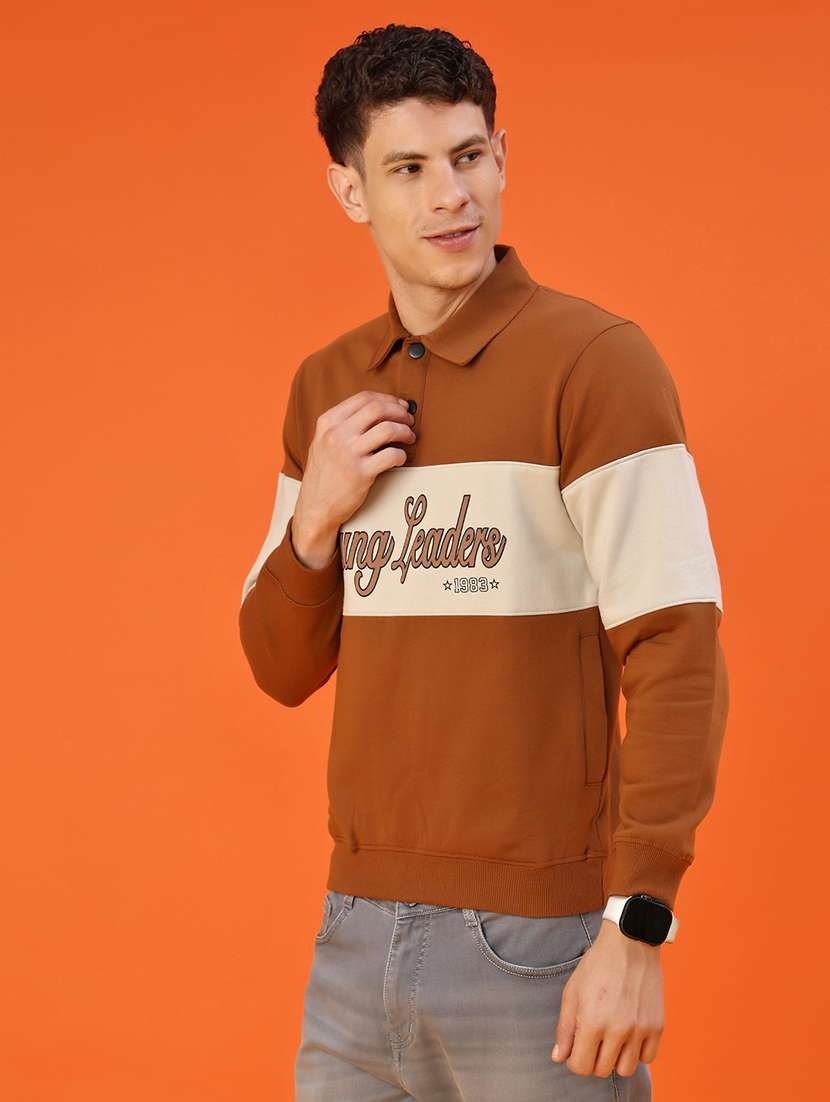 men chest print long sleeve regular fit sweatshirt - 22171286 -  Standard Image - 1