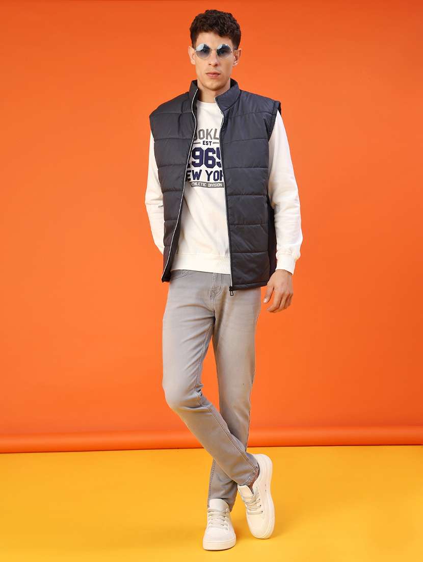men solid sleeveless lightweight puffer jacket - 22171303 -  Standard Image - 4