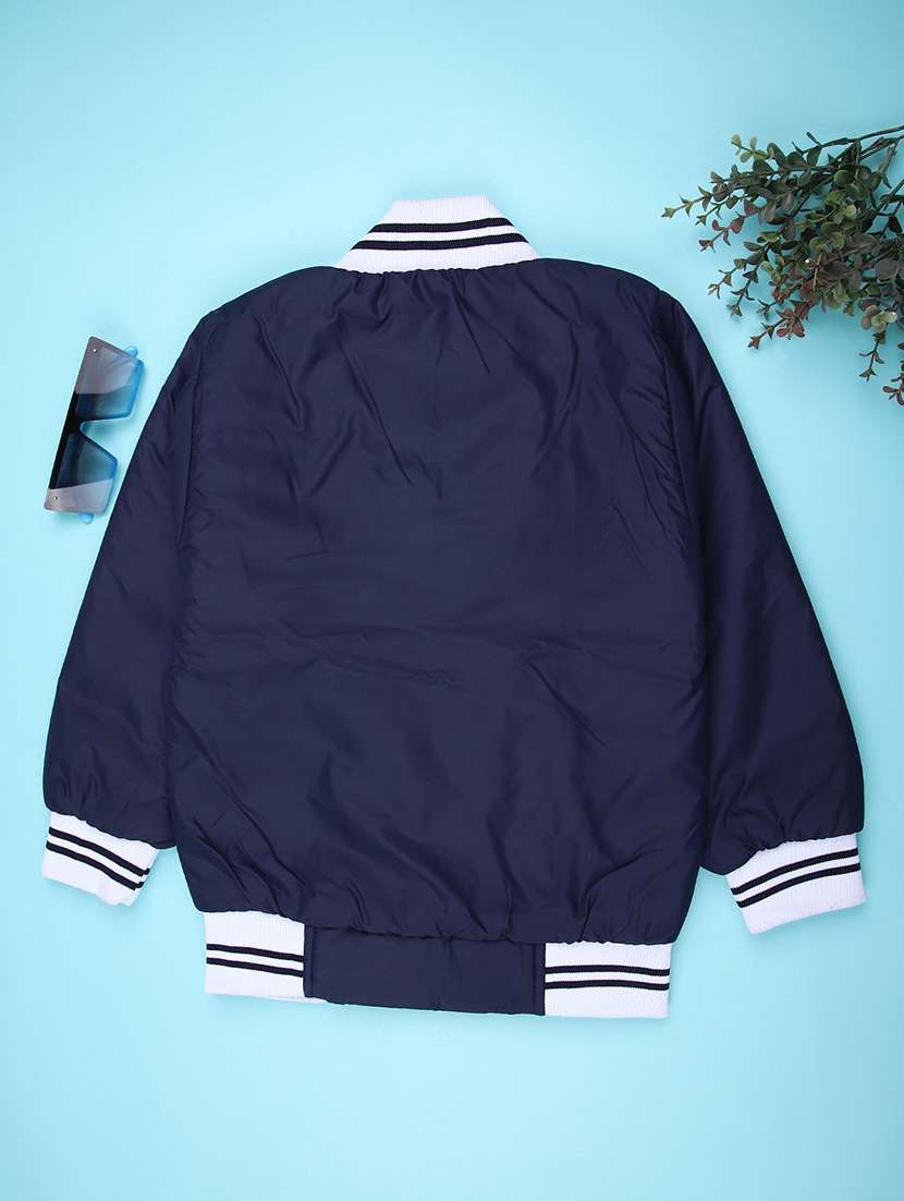 boys solid long sleeve varsity jacket - 22171347 -  Standard Image - 1