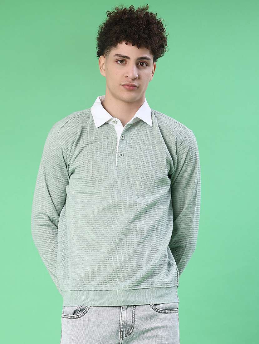 green cotton blend pullover - 22171358 -  Standard Image - 1