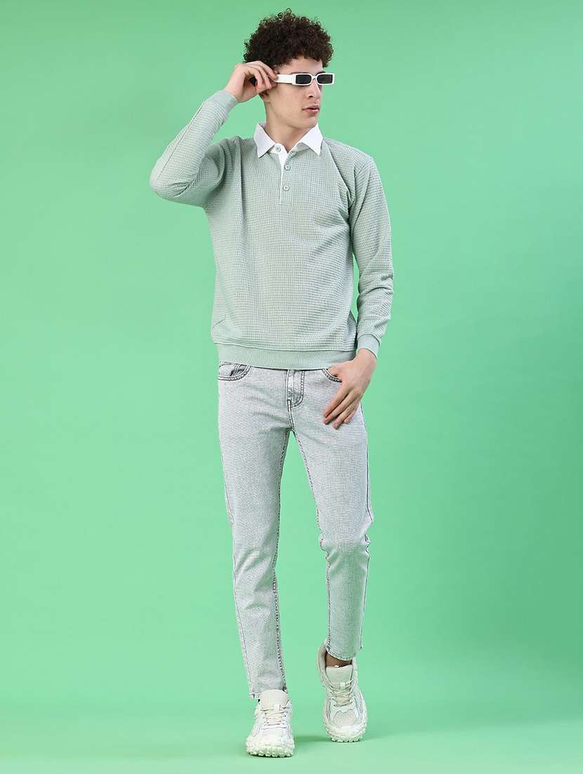 green cotton blend pullover - 22171358 -  Standard Image - 4