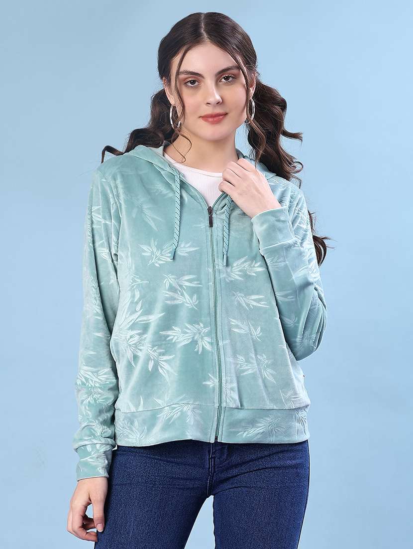 women printed long sleeve hooded sweatshirt - 22171410 -  Standard Image - 1