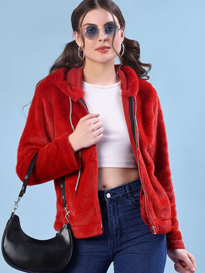 women plain long sleeve hooded sweatshirt - 22171411 -  Standard Image - 1