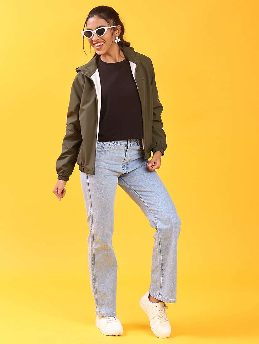 women solid long sleeve hooded bomber jacket - 22171442 -  Standard Image - 4