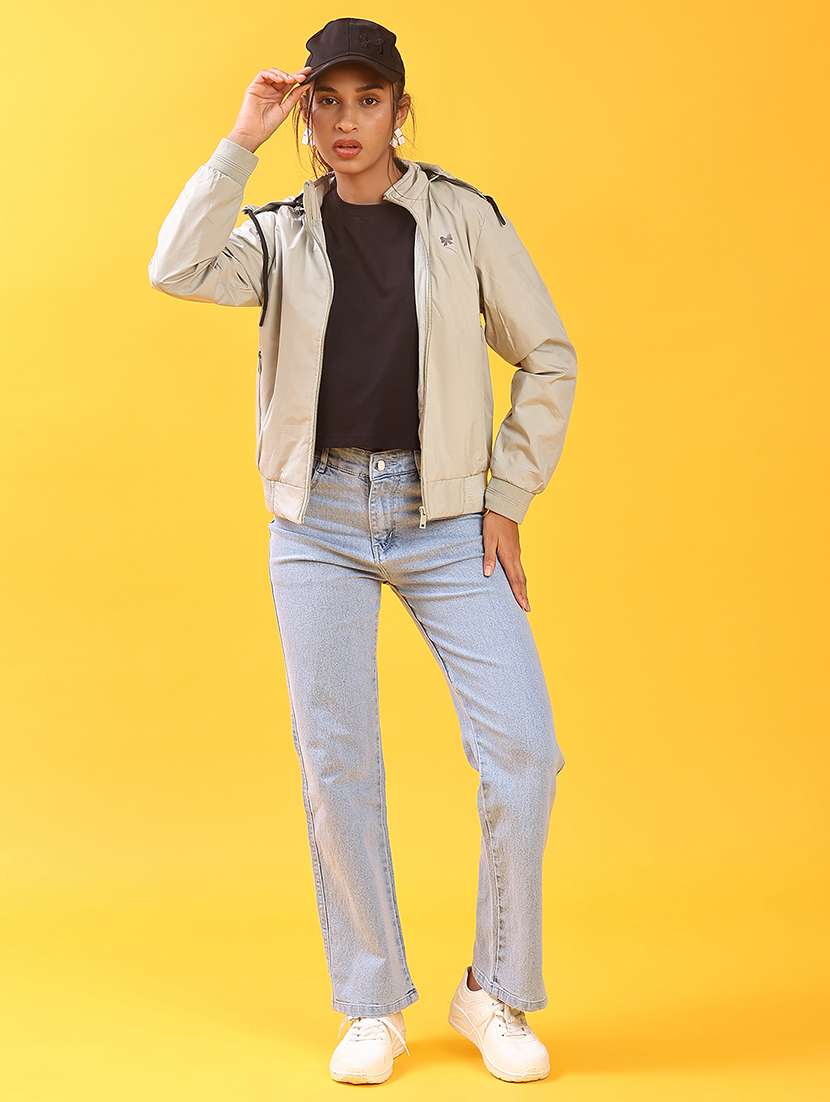 women solid long sleeve hooded bomber jacket - 22171443 -  Standard Image - 4