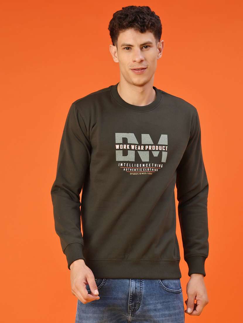 men chest print long sleeve regular fit sweatshirt - 22171448 -  Standard Image - 1
