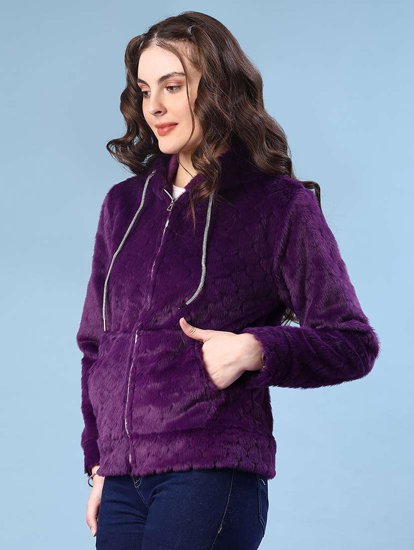 women plain long sleeve hooded sweatshirt - 22171477 -  Standard Image - 1