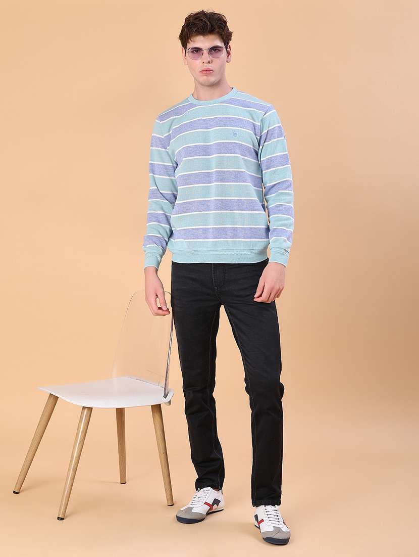 sea green cotton blend pullover - 22171506 -  Standard Image - 4