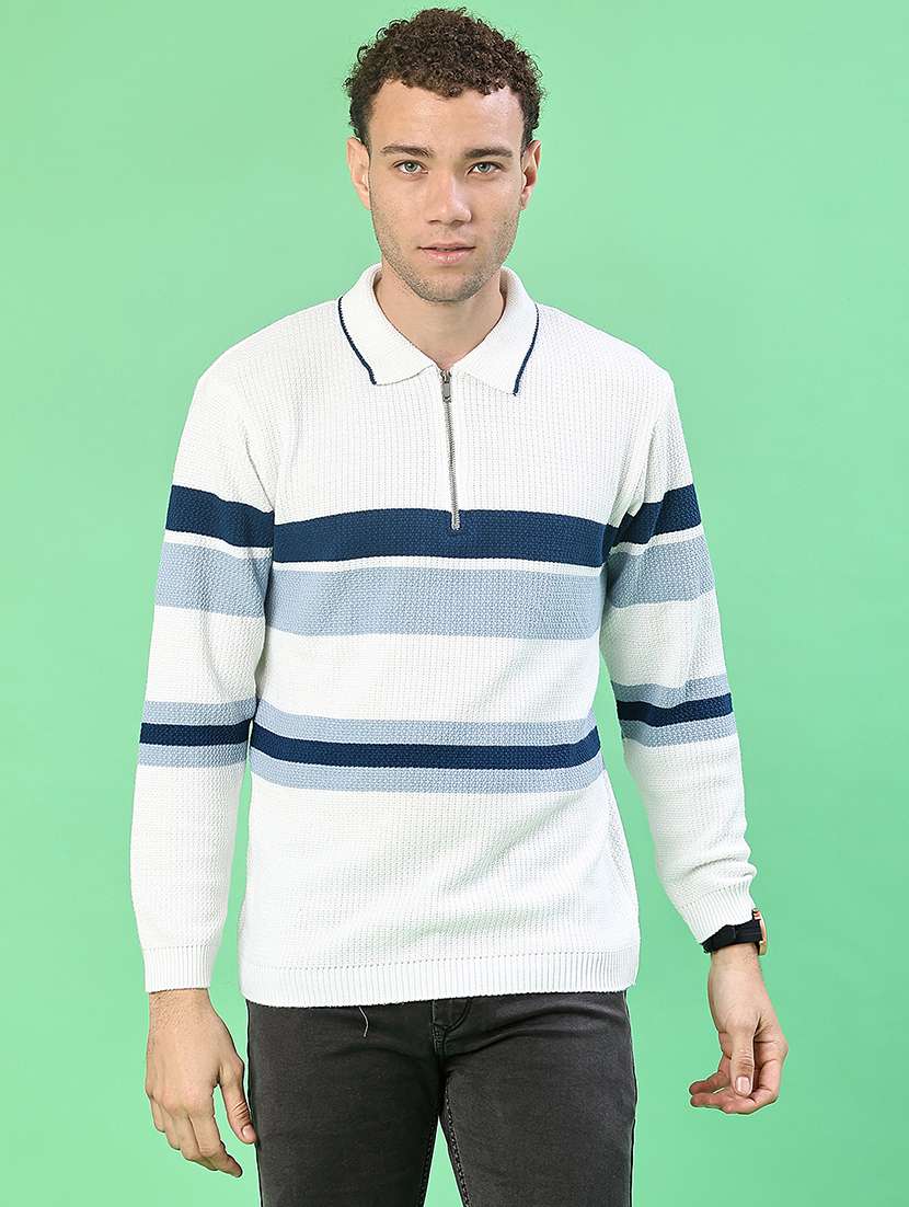 white cotton blend pullover - 22171507 -  Standard Image - 1