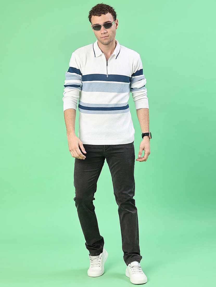 white cotton blend pullover - 22171507 -  Standard Image - 4