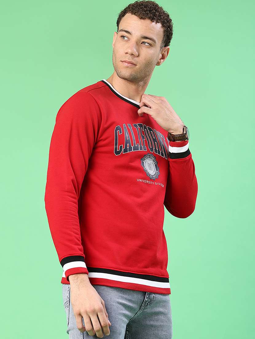 men chest print long sleeve regular fit sweatshirt - 22171519 -  Standard Image - 1