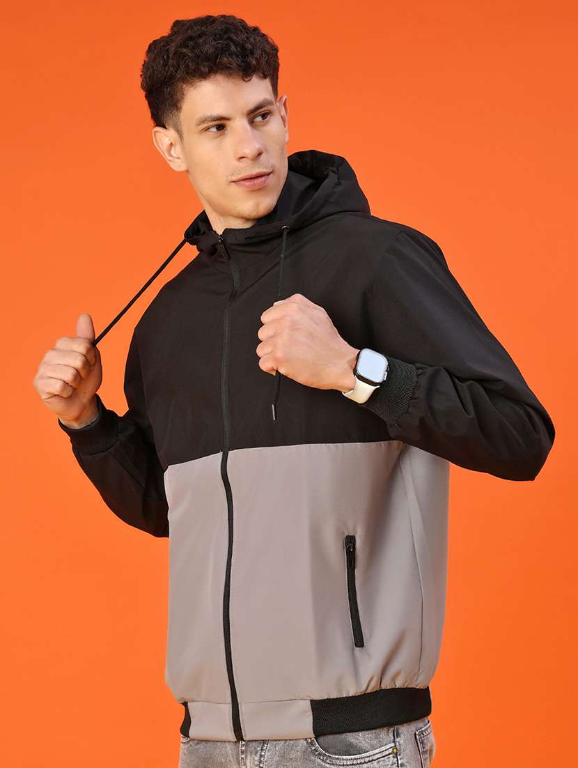 men color block long sleeve lightweight bomber jacket - 22171588 -  Standard Image - 1