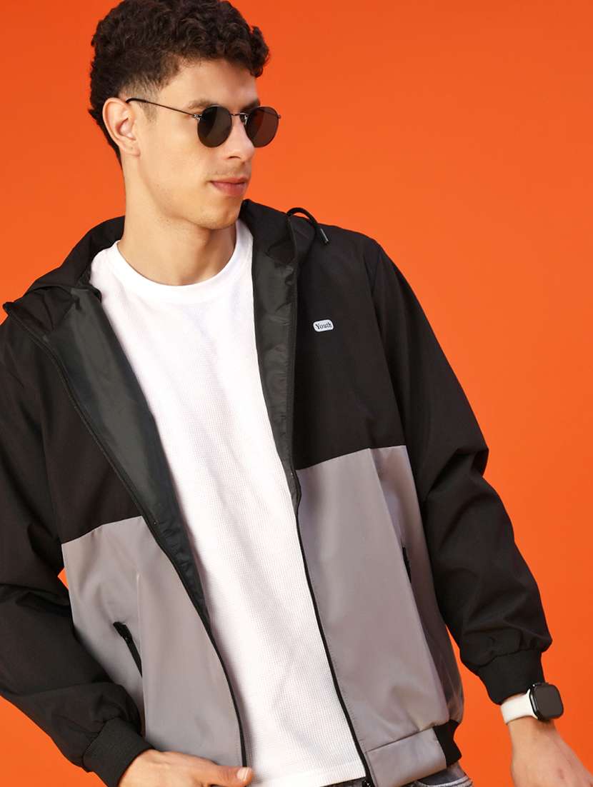 men color block long sleeve lightweight bomber jacket - 22171588 -  Standard Image - 4