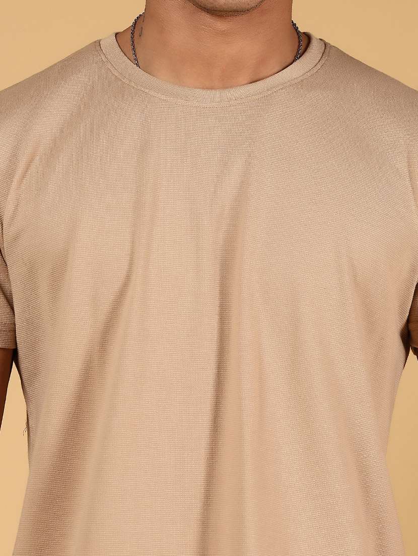 men solid round neck regualr fit t-shirt - 22171601 -  Standard Image - 4