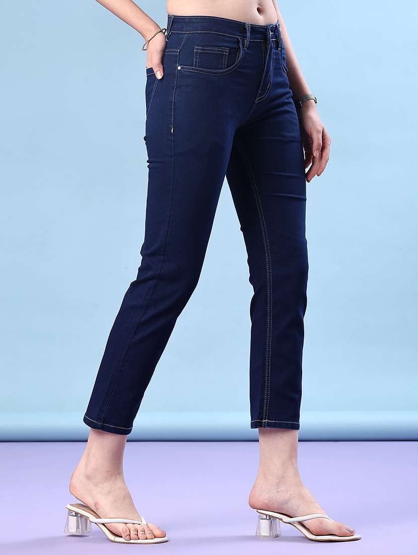 women solid mid rise slim jean - 22171625 -  Standard Image - 1