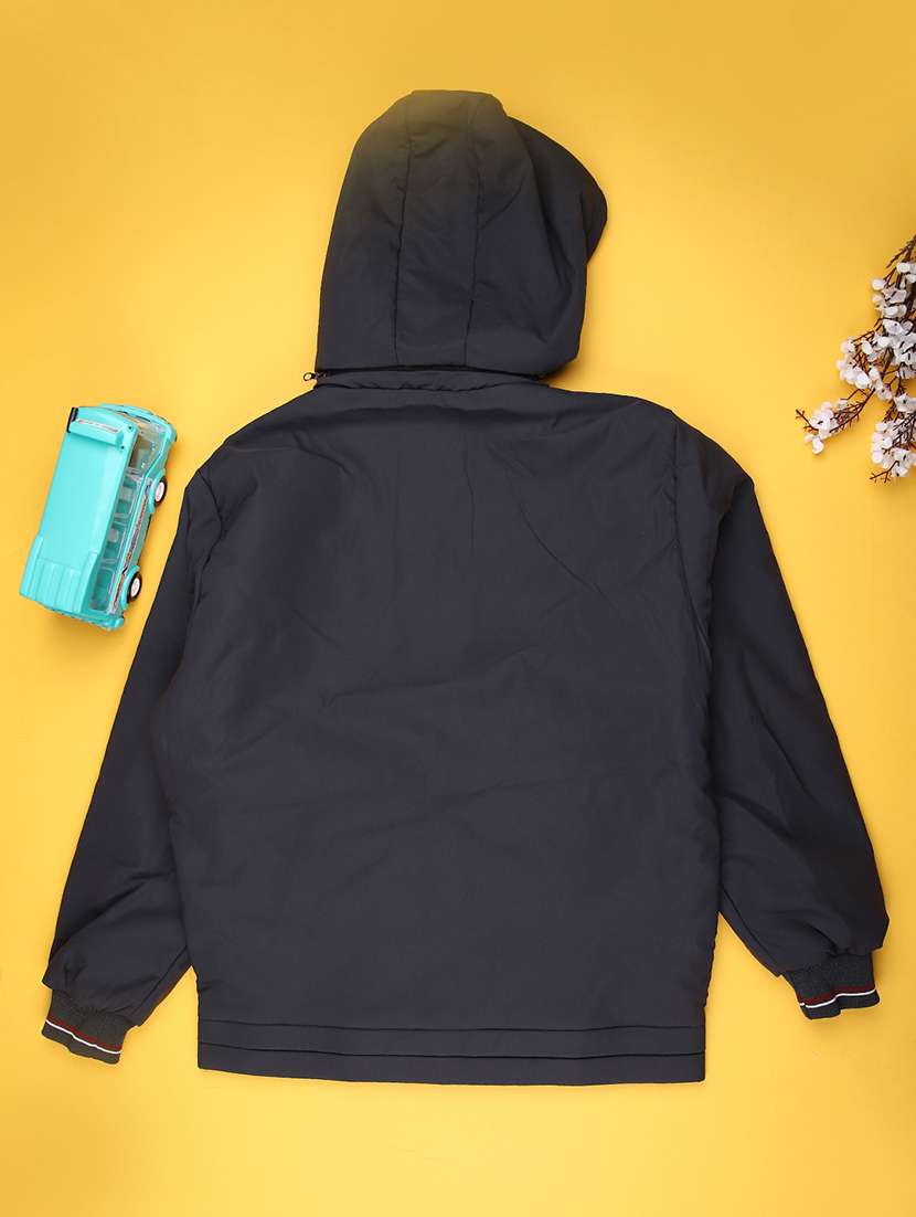 boys solid long sleeve hooded jacket - 22171632 -  Standard Image - 1