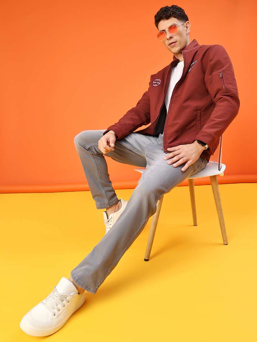 men solid long sleeve lightweight bomber jacket - 22171645 -  Standard Image - 4