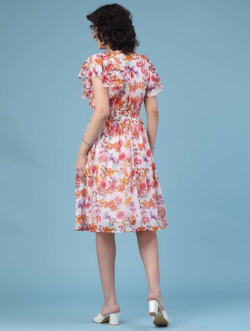 women off white polyester a-line dress - 22171716 -  Standard Image - 4