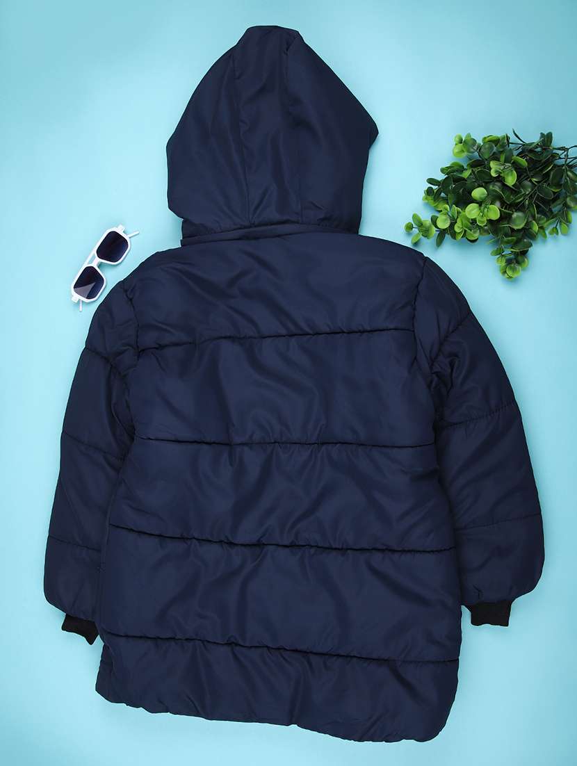 girls solid long sleeve hooded quilted jacket - 22171743 -  Standard Image - 1