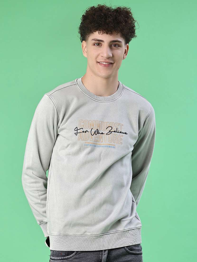 men chest print long sleeve regular fit sweatshirt - 22171766 -  Standard Image - 1