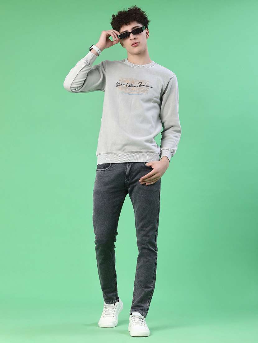 men chest print long sleeve regular fit sweatshirt - 22171766 -  Standard Image - 4